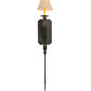 Meyda Lighting Cipriana 6" Coffee Bean Wall Sconce With Beige Linen Shade