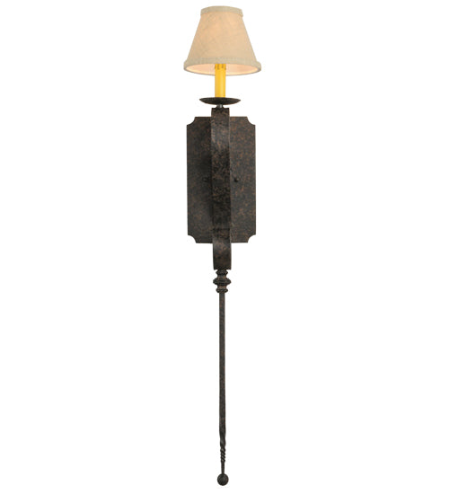 Meyda Lighting Cipriana 6" Coffee Bean Wall Sconce With Beige Linen Shade