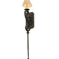 Meyda Lighting Cipriana 6" Coffee Bean Wall Sconce With Beige Linen Shade