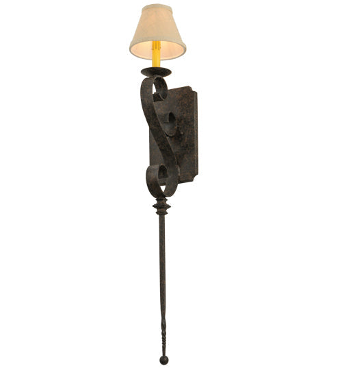 Meyda Lighting Cipriana 6" Coffee Bean Wall Sconce With Beige Linen Shade