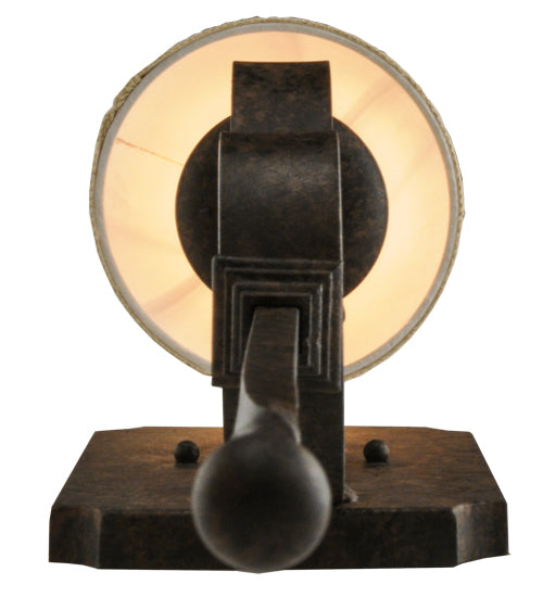 Meyda Lighting Cipriana 6" Coffee Bean Wall Sconce With Beige Linen Shade