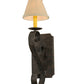 Meyda Lighting Cipriana 6" Coffee Bean Wall Sconce With Beige Linen Shade