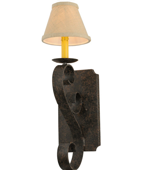 Meyda Lighting Cipriana 6" Coffee Bean Wall Sconce With Beige Linen Shade