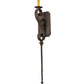 Meyda Lighting Cipriana 6" Gilded Tobacco Wall Sconce With Oyster Burlap Textrene Shade