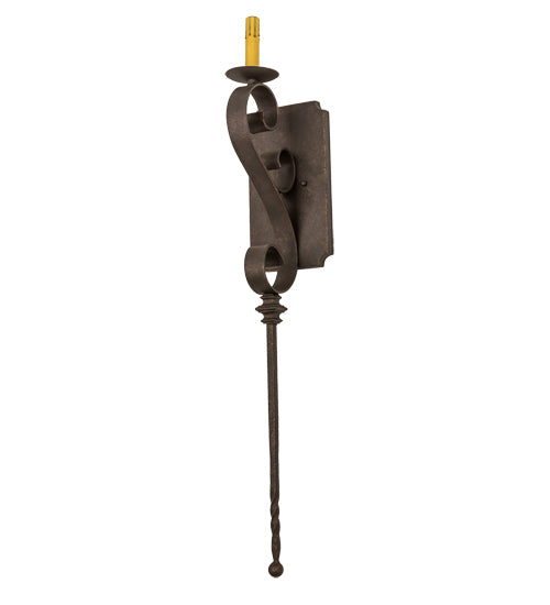 Meyda Lighting Cipriana 6" Gilded Tobacco Wall Sconce With Oyster Burlap Textrene Shade