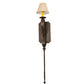 Meyda Lighting Cipriana 6" Gilded Tobacco Wall Sconce With Oyster Burlap Textrene Shade