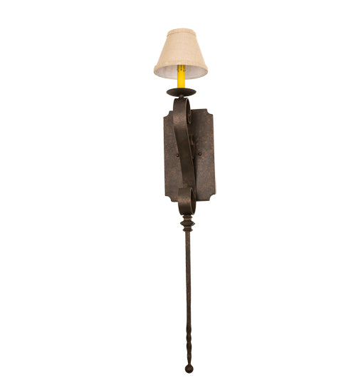 Meyda Lighting Cipriana 6" Gilded Tobacco Wall Sconce With Oyster Burlap Textrene Shade