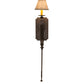 Meyda Lighting Cipriana 6" Gilded Tobacco Wall Sconce With Oyster Burlap Textrene Shade