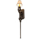 Meyda Lighting Cipriana 6" Gilded Tobacco Wall Sconce With Oyster Burlap Textrene Shade