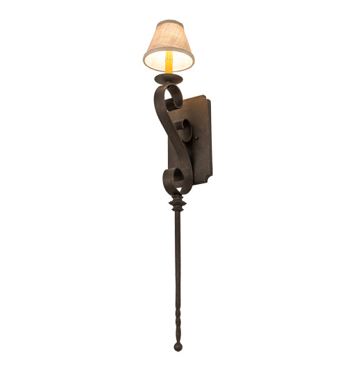 Meyda Lighting Cipriana 6" Gilded Tobacco Wall Sconce With Oyster Burlap Textrene Shade