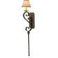 Meyda Lighting Cipriana 6" Gilded Tobacco Wall Sconce With Oyster Burlap Textrene Shade