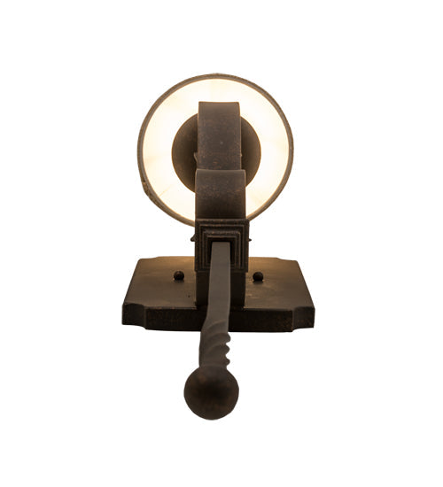 Meyda Lighting Cipriana 6" Gilded Tobacco Wall Sconce With Oyster Burlap Textrene Shade