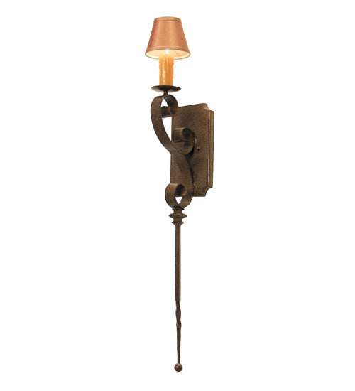 Meyda Lighting Cipriana 6" Organic Rust Wall Sconce With Copper Textrene Shade