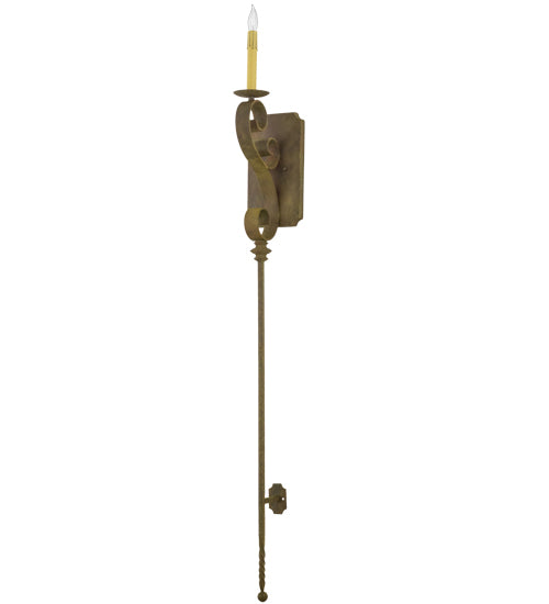 Meyda Lighting Cipriana 6" Organic Rust Wall Sconce With Ivory Faux Candlelight