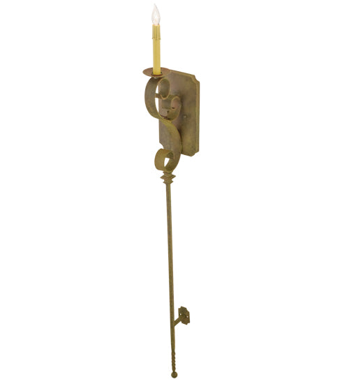 Meyda Lighting Cipriana 6" Organic Rust Wall Sconce With Ivory Faux Candlelight