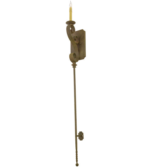 Meyda Lighting Cipriana 6" Organic Rust Wall Sconce With Ivory Faux Candlelight