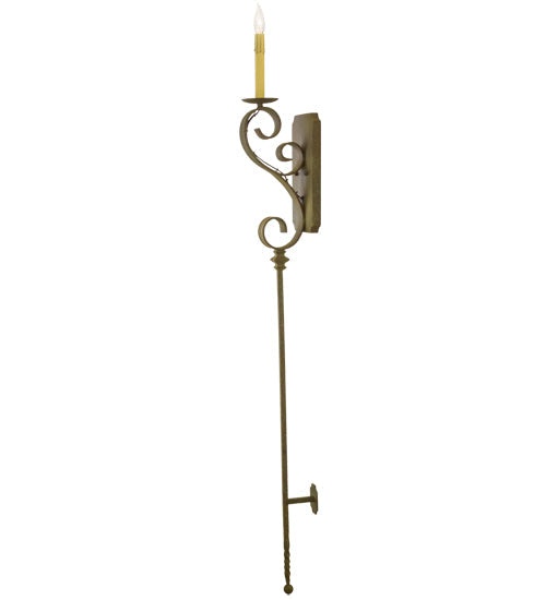 Meyda Lighting Cipriana 6" Organic Rust Wall Sconce With Ivory Faux Candlelight