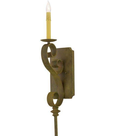 Meyda Lighting Cipriana 6" Organic Rust Wall Sconce With Ivory Faux Candlelight