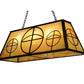 Meyda Lighting Circle Cross 48" 9-Light Vintage Copper Island Pendant Light With Beige Iridescent Shade Glasss