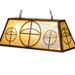 Meyda Lighting Circle Cross 48" 9-Light Vintage Copper Island Pendant Light With Beige Iridescent Shade Glasss