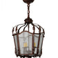 Meyda Lighting Citadel 12" 3-Light Rusty Nail Pendant Light With Clear Seeded Shade Glass