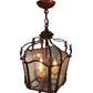 Meyda Lighting Citadel 12" 3-Light Rusty Nail Pendant Light With Clear Seeded Shade Glass