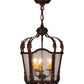 Meyda Lighting Citadel 12" 3-Light Rusty Nail Pendant Light With Clear Seeded Shade Glass