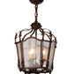 Meyda Lighting Citadel 12" 3-Light Rusty Nail Pendant Light With Clear Seeded Shade Glass