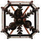 Meyda Lighting Citadel 12" 3-Light Rusty Nail Pendant Light With Clear Seeded Shade Glass