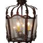 Meyda Lighting Citadel 12" 3-Light Rusty Nail Pendant Light With Clear Seeded Shade Glass