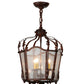Meyda Lighting Citadel 12" 3-Light Rusty Nail Pendant Light With Clear Seeded Shade Glass
