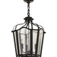 Meyda Lighting Citadel 17" 4-Light Textured Black Pendant Light With Clear Seeded Shade Glass