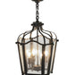 Meyda Lighting Citadel 17" 4-Light Textured Black Pendant Light With Clear Seeded Shade Glass