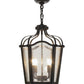 Meyda Lighting Citadel 17" 4-Light Textured Black Pendant Light With Clear Seeded Shade Glass