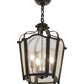 Meyda Lighting Citadel 17" 4-Light Textured Black Pendant Light With Clear Seeded Shade Glass