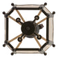 Meyda Lighting Citadel 17" 4-Light Textured Black Pendant Light With Clear Seeded Shade Glass