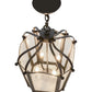 Meyda Lighting Citadel 17" 4-Light Textured Black Pendant Light With Clear Seeded Shade Glass