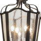 Meyda Lighting Citadel 17" 4-Light Textured Black Pendant Light With Clear Seeded Shade Glass