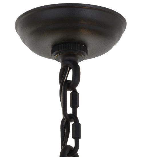 Meyda Lighting Citadel 17" 4-Light Textured Black Pendant Light With Clear Seeded Shade Glass