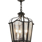Meyda Lighting Citadel 17" 4-Light Textured Black Pendant Light With Clear Seeded Shade Glass