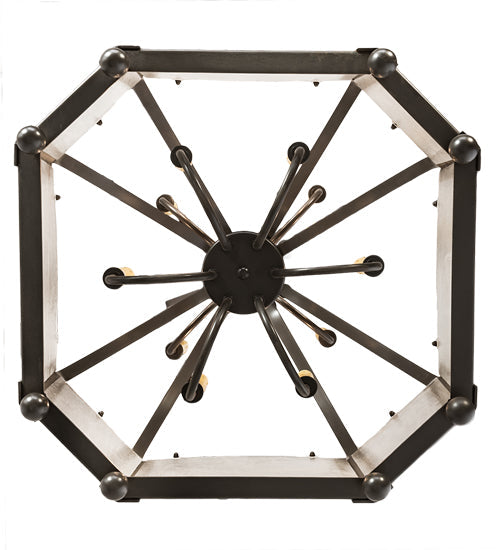 Meyda Lighting Citadel 191316 33" 10-Light Timeless Bronze Pendant Light With Clear Seeded Shade Glass