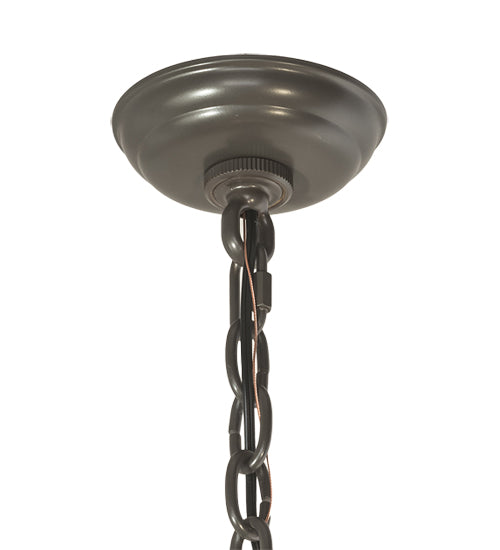Meyda Lighting Citadel 191316 33" 10-Light Timeless Bronze Pendant Light With Clear Seeded Shade Glass