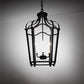 Meyda Lighting Citadel 20" 4-Light Textured Black Pendant Light With Clear Shade Glass
