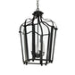 Meyda Lighting Citadel 20" 4-Light Textured Black Pendant Light With Clear Shade Glass