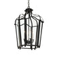 Meyda Lighting Citadel 20" 4-Light Textured Black Pendant Light With Clear Shade Glass