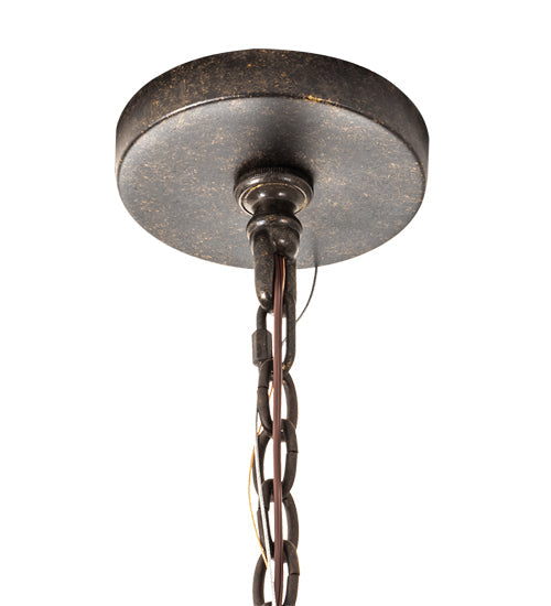 Meyda Lighting Citadel 211361 33" 6-Light Golden Bronze Pendant Light With Clear Seeded Shade Glass