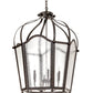 Meyda Lighting Citadel 211361 33" 6-Light Golden Bronze Pendant Light With Clear Seeded Shade Glass