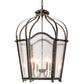 Meyda Lighting Citadel 211361 33" 6-Light Golden Bronze Pendant Light With Clear Seeded Shade Glass