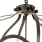 Meyda Lighting Citadel 211361 33" 6-Light Golden Bronze Pendant Light With Clear Seeded Shade Glass