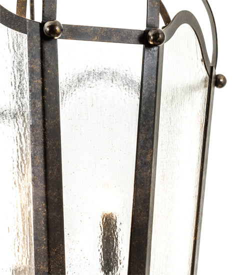 Meyda Lighting Citadel 211361 33" 6-Light Golden Bronze Pendant Light With Clear Seeded Shade Glass